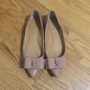 J.crew patent beige bow ballet flats